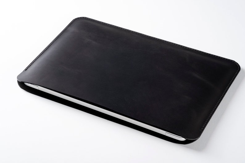 Leather Sleeve Bag for LG Gram, Handmade Laptop Case for LG 14/15/16/17, Personalized LG Gram Laptop Sleeve Cover Matte Black