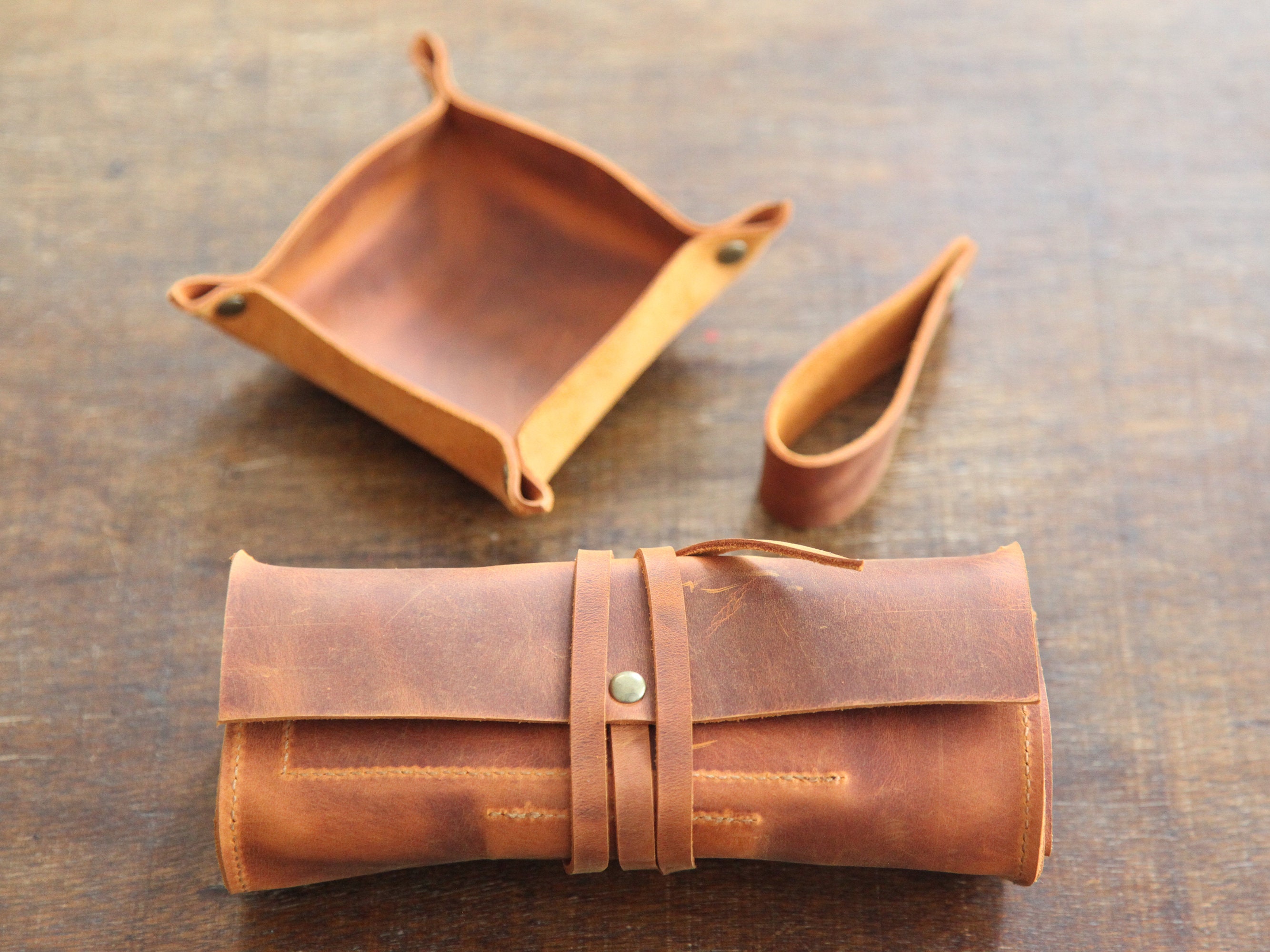 Leather Pipe Pouch Full Set, Handmade Pipe Rollup Bag, Tobacco Pouch