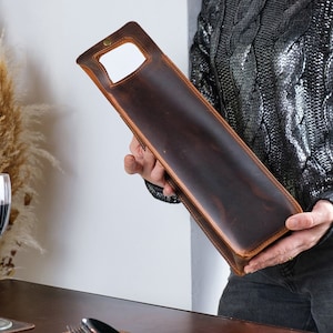 Personalized Leather Wine Holder: Handmade Custom Wine Caddy