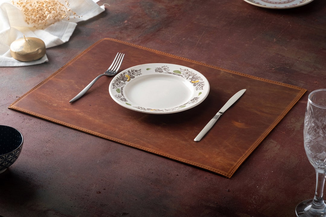 Leather Doublesided Placemats, Handmade Placemats for Dining Table