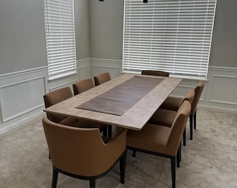 Leather Table Runner, Personalized Rustic Table Decor, Cotton Lining