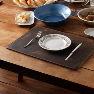 Wholesale Distressed Leather Placemat, Handmade Placemats for Dining Table, Cafe & Restaurant Table-mats, Personalized Placemats, Customized