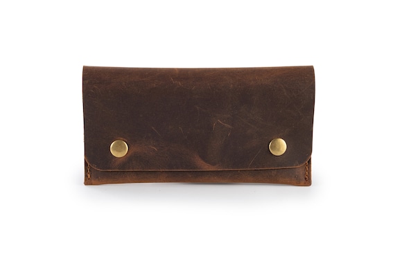 Distressed Leather Tobacco Pouch, Handmade Personalized Tobacco Case
