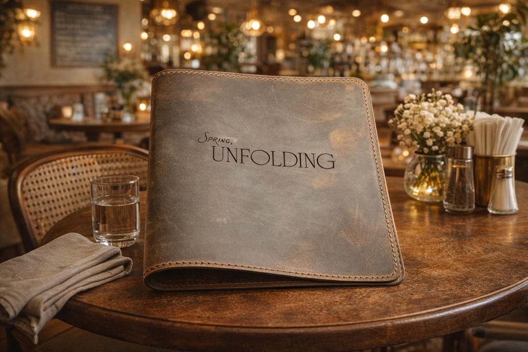 Personalized Leather Menu Cover, Custom Restaurant Folder, Handmade ...