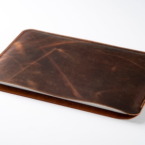 Leather Sleeve Bag for LG Gram, Handmade Laptop Case for LG 14/15/16/17, Personalized LG Gram Laptop Sleeve Cover Tobacco