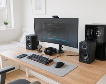 Felt Keyboard & Mouse Pad, Minimalist Office Workspace Mat
