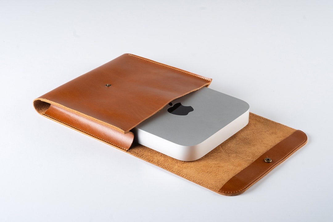 Leather Mac Mini Case, Handmade Tech Accessories Organizer, Mac Mini M1