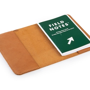 Leather Journal Cover, Handmade Field Notes Cover, Leather Cover for Moleskine Cahier Pocket size 3.5&quot; x 5.5&quot;, Passport Cover, Sand