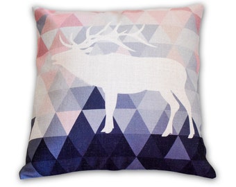 Geometric Moose - Pillow Cover, Throw Pillow, Cushion Cover, Decorative Pillow Cover