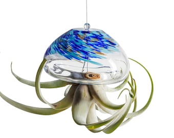 Large Hand Blown Art Glass Jellyfish Plant Holder(Plant not include)