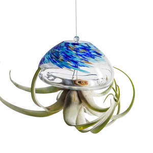 Large Hand Blown Art Glass Jellyfish Plant Holder(Plant not include)