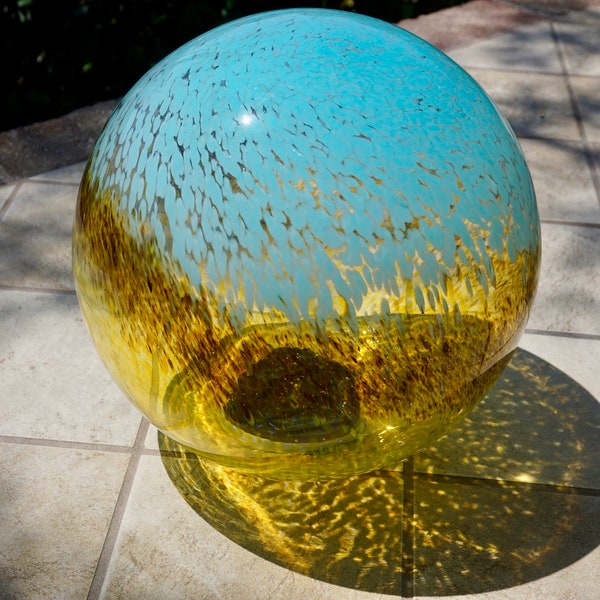 10"/6" Solar LED Gaze Ball/Garden/Pathway Light/Patio Table Light/Sun Cather/Art Glass-Baby Blue/ Father's day Gift