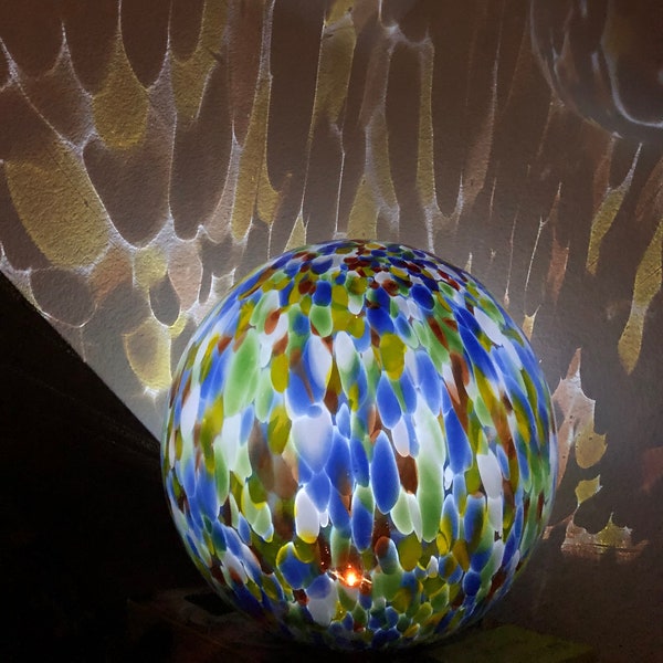 Lampe solaire à LED de 10 po. Boule en verre artistique Muti/Jardin/Lumière de chemin/Lampe de table de terrasse/Soleil Cather