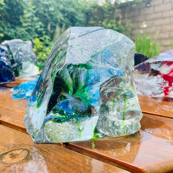 Large Volcanic Glass Rock chunk great for Garden Decor, Fish Tank, Planter, bowl etc. Indoor/Outdoor/Garden