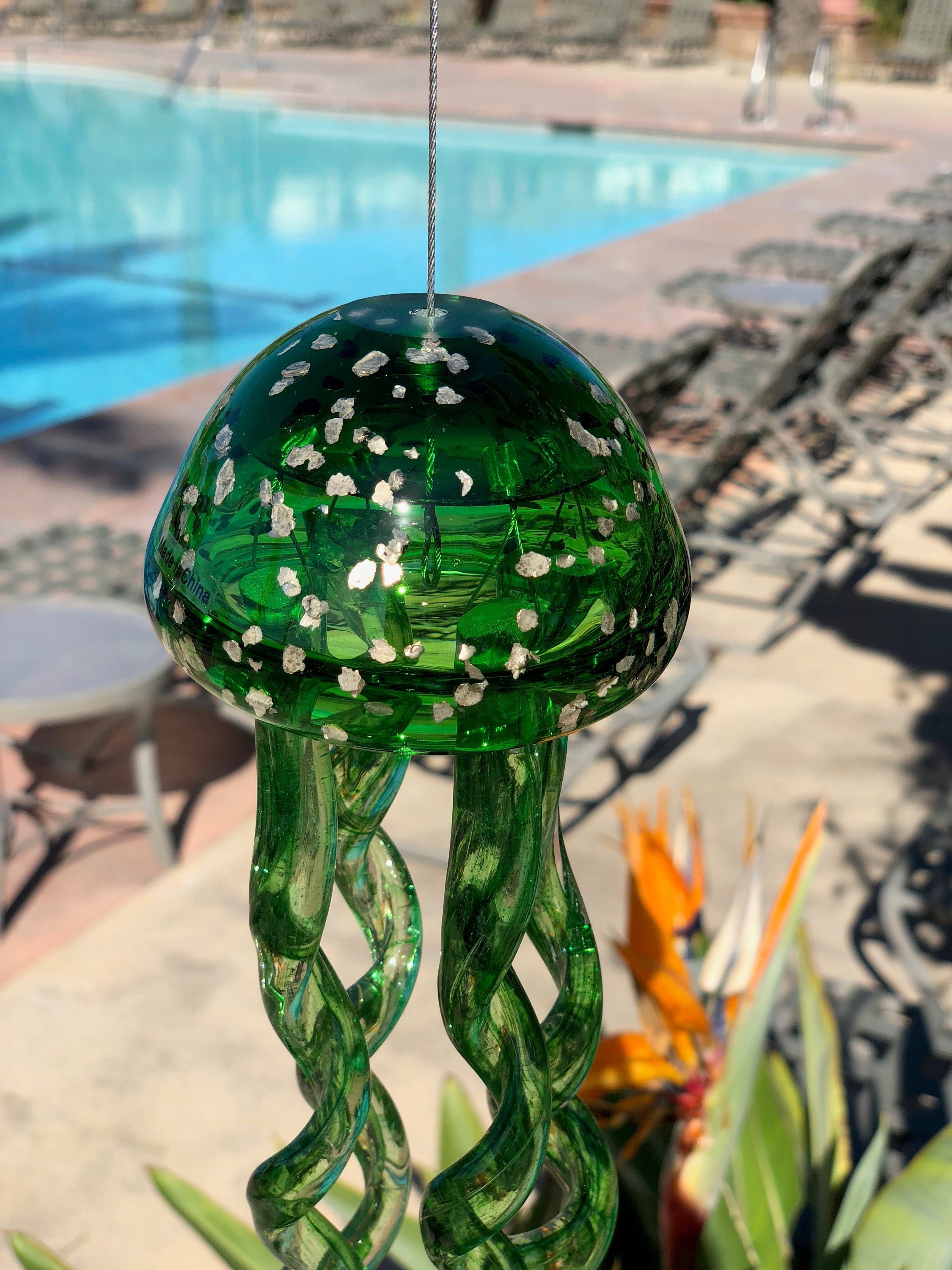 Free US Shipping Handmade glass jellyfish Wind Chimes / Hanging Decor