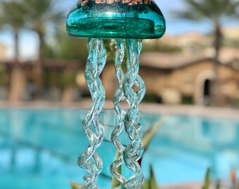 Quallenmuschel Kristall Windspiel | 18cm Hängedekoration | Für Innen & Außen