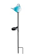 Handmade Art Glass Bird Garden Stake: Solar LED Path Light, Set of 2