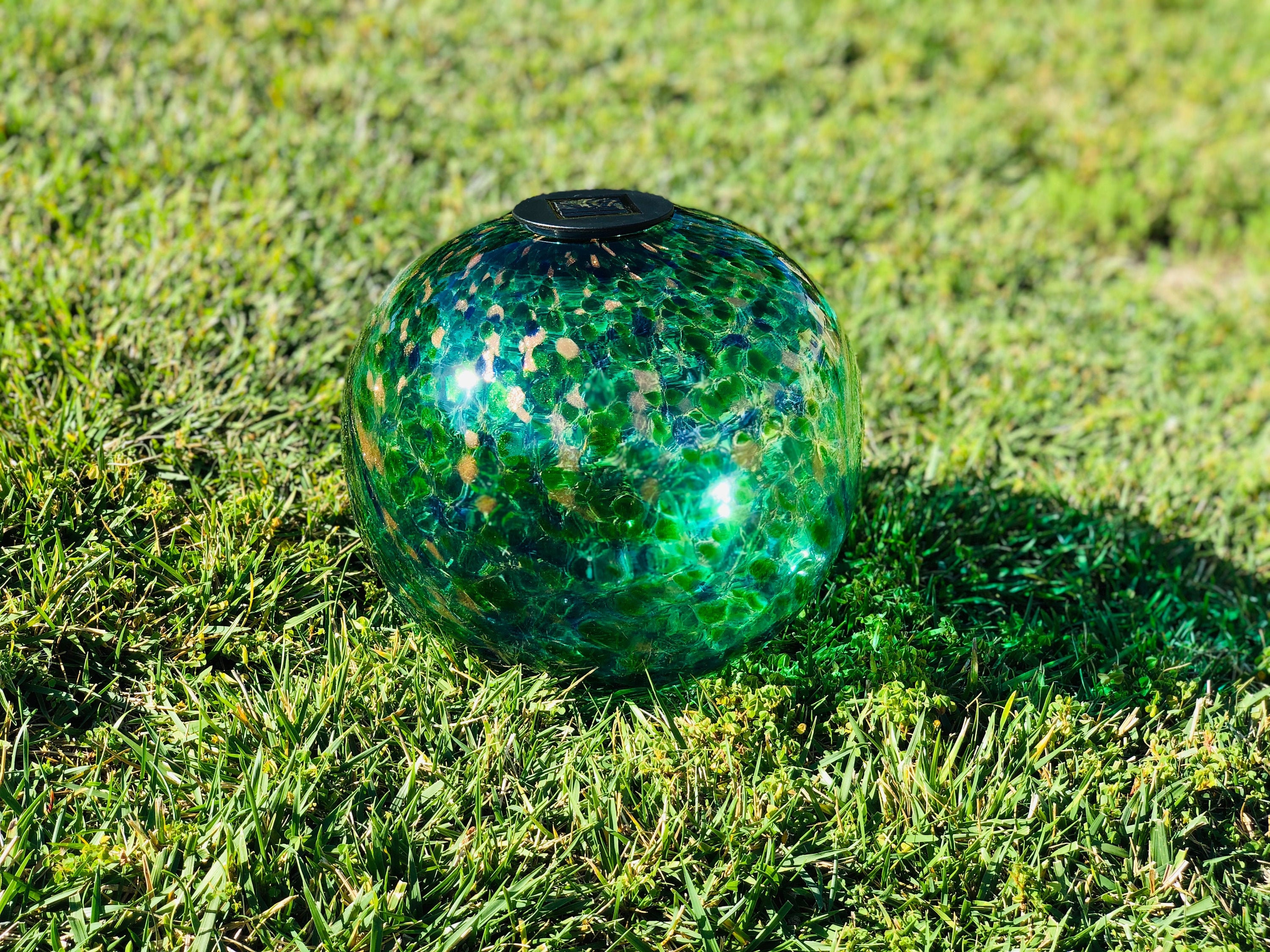Hand Blown Art Glass Solar Gaze Ball - 12