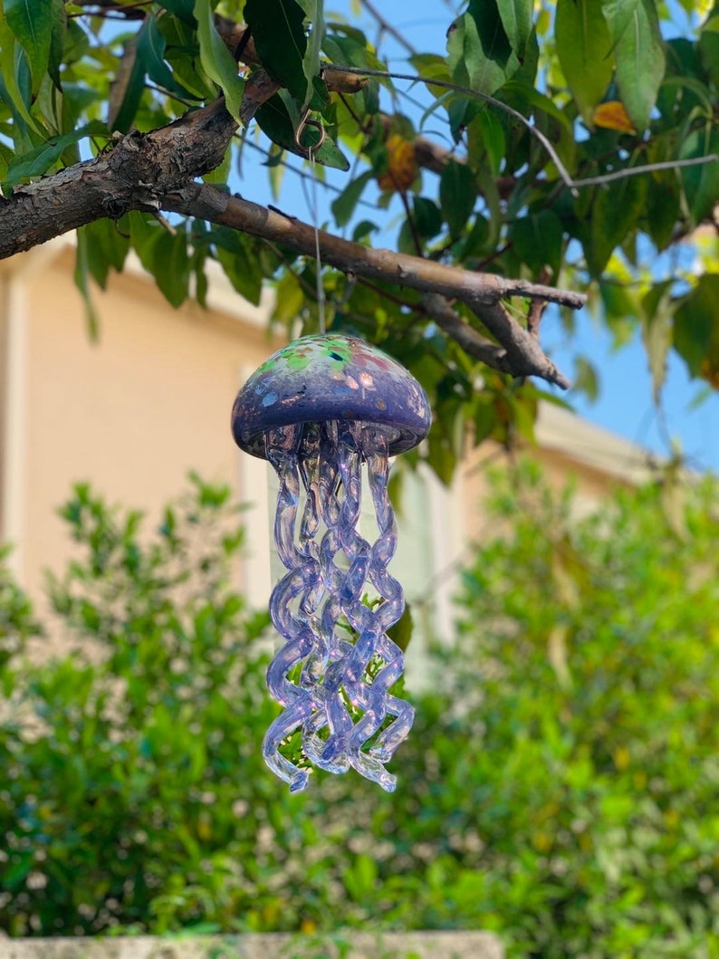 Purple Jellyfish wind chime & sun catcher image 3