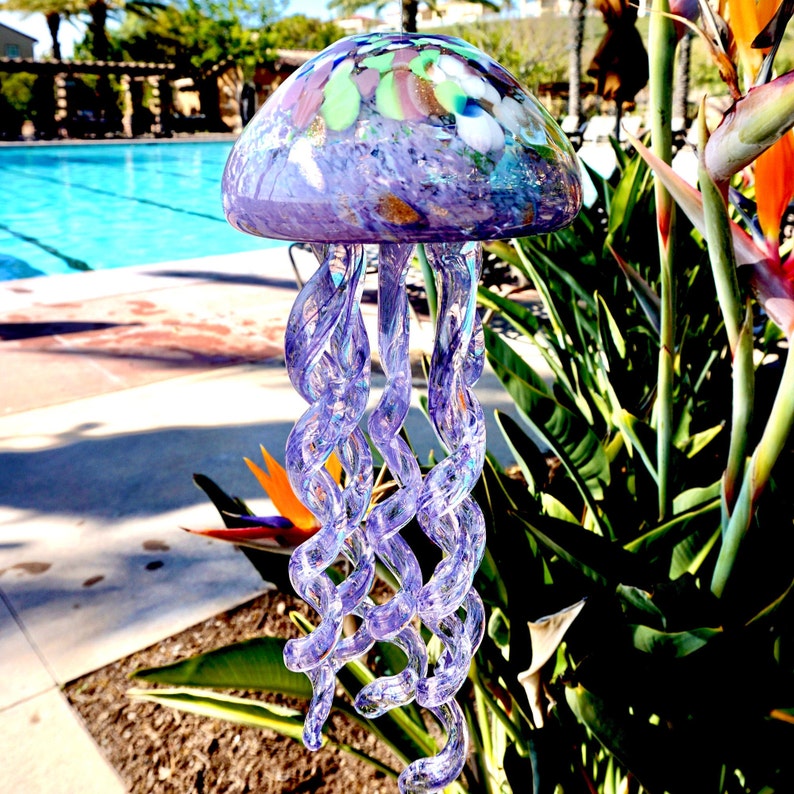 Purple Jellyfish wind chime & sun catcher image 1