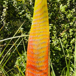 Chihuly inspirierte handgefertigte Kunst Glas Blatt Indoor / Outdoor Art Stake
