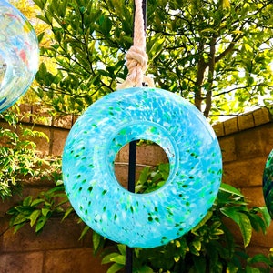 Handmade Art Glass Bird Feeder 8.7" Sun Catcher image 9