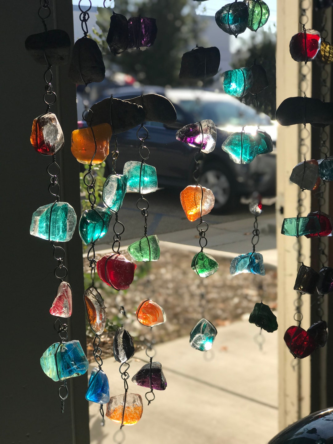 Buy 4ft Recycled Art Glass Rock Rain Chain Online in India - Etsy