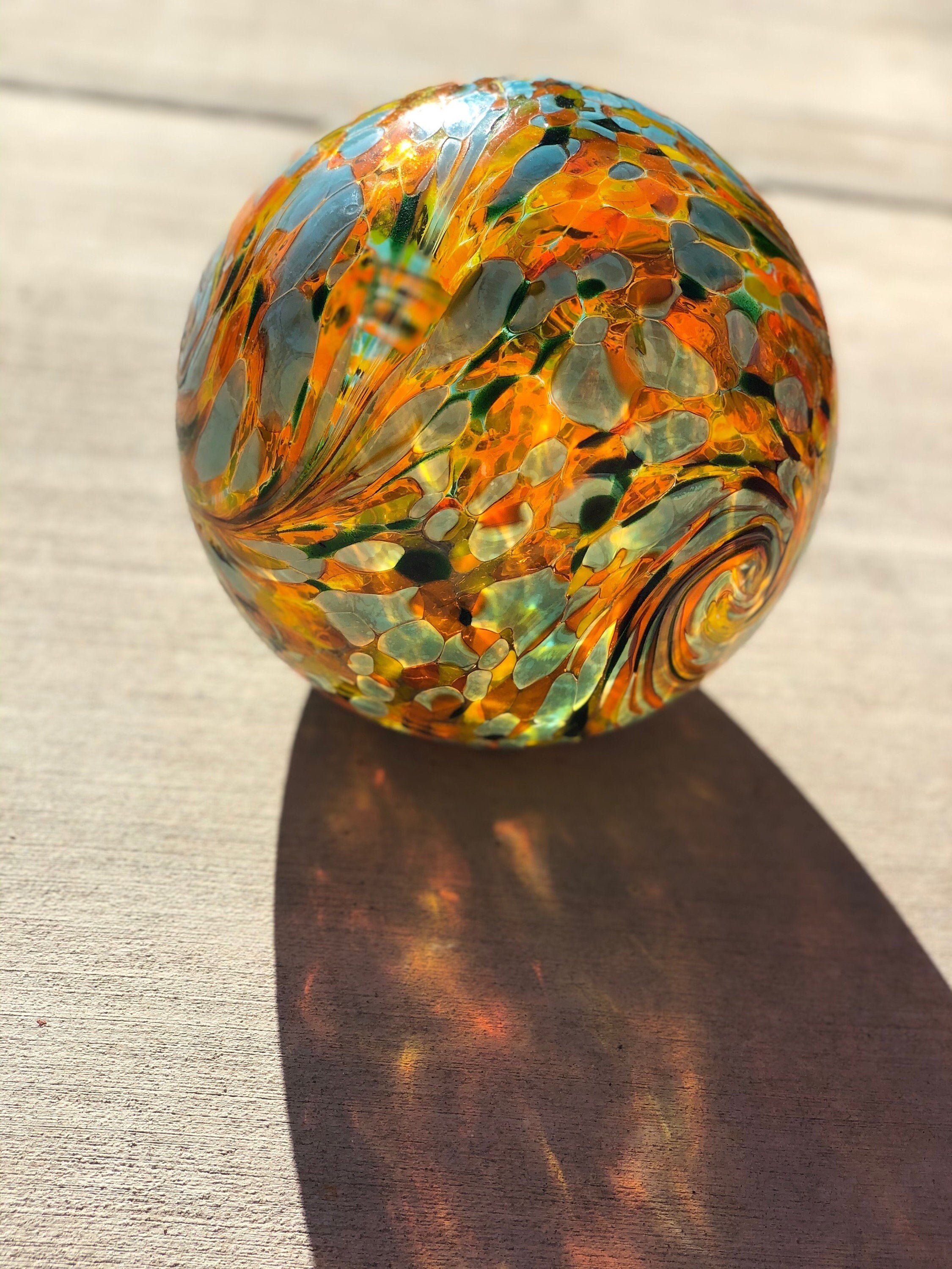 8 Solar LED Light Up Art Glass Gaze BallAnthropology/Garden/Pathway