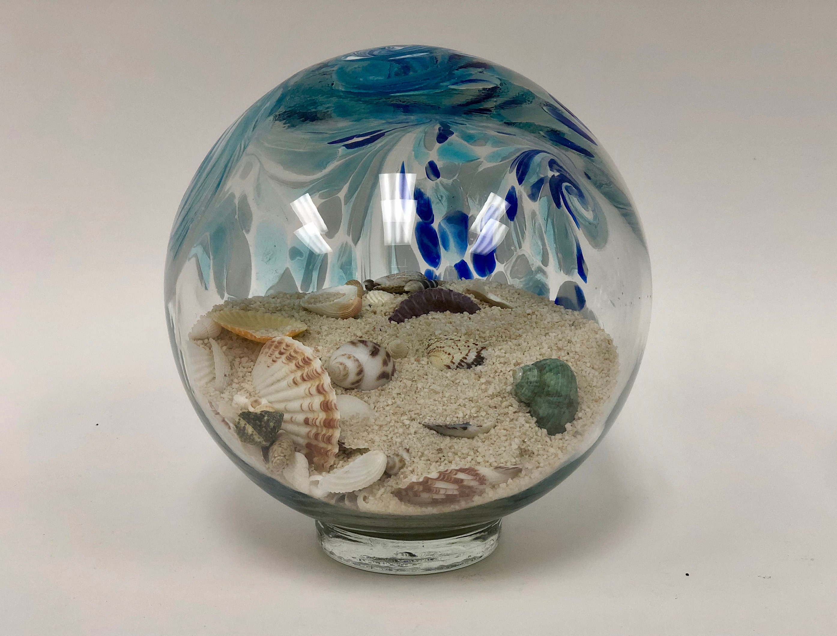 Free US Shipping~ 7 Pacific Coast Blue Sea Globe Handblown Art Glass