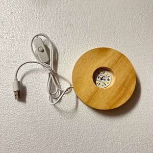 USB LED Wood light base Only (Glass top not include)