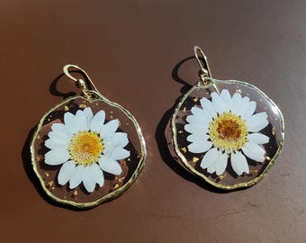 Daisy Flower Earrings, Botanical Jewellery for Nature Lovers