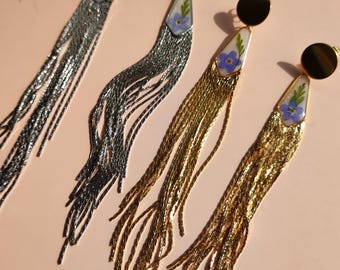 Elegant Forget-Me-Not flower lightweight Earrings, Botanical Jewellery, Nature lovers, Plant Lady Gift