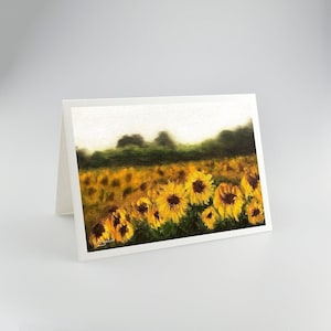 Champ de tournesols - Cartes de voeux vierges A5 de haute qualité imprimées sur du papier mat 312 g