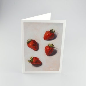 Fraises - Cartes de voeux vierges A5 de haute qualité imprimées sur du papier mat 312 g