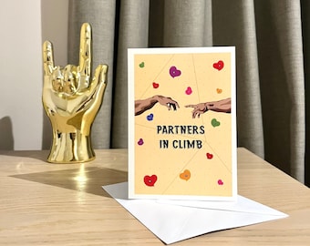 A6 Illustrated Rock Climbing Greetings Card | Birthday Card | Anniversary Card | Valentine’s Day Card|