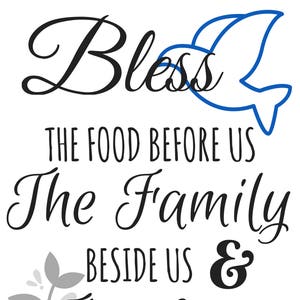 Family Prayer Printable - Bless the food before us (Water)