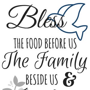 Family Prayer Printable - Bless the food before us (Midnight)