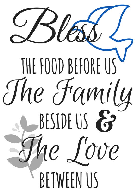 image regarding Bless the Food Before Us Printable identify Household Prayer Printable - Bless the foods in advance of us (H2o)
