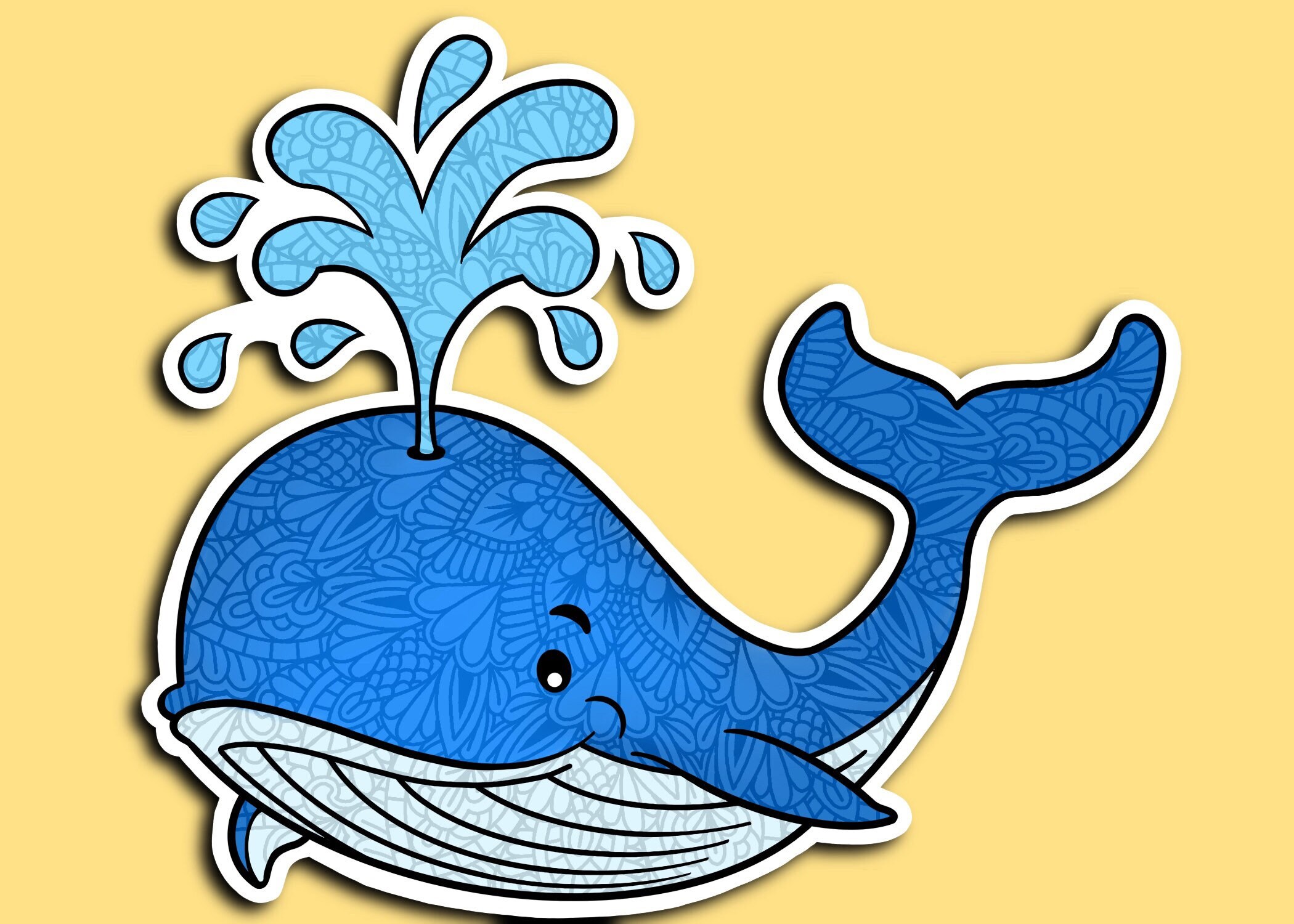 Whale Animal Sticker WATERPROOF Etsy