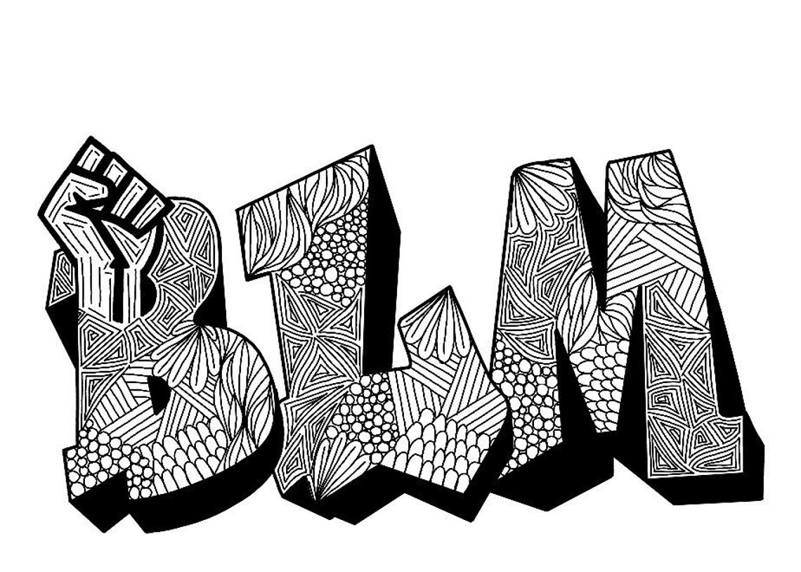 BLM Movement Sticker Zentangle WATERPROOF Etsy