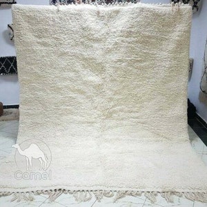 Alfombra 100% lana hecha a mano IMPRESIONANTE ALFOMBRA BENIOURAIN, Alfombra marroquí hecha a medida, Alfombra blanca y negra, Alfombra hecha a mano, Alfombra de lana suave,