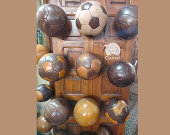 Pallone da calcio in pelle 100% fatto a mano in stile antico.