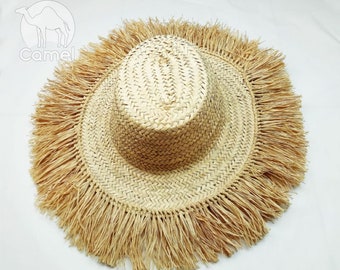 Lot de 3 chapeaux de plage tissés à la main, chapeau de paille tressé, chapeaux de soleil africains, chapeau tissé naturel, chapeau design vintage, chapeaux de paille authentiques