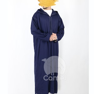 伝統的なモロッコのジェラバ、ストライプの黄色と白のベルベル人服カフタン（男性用）、ジェラバの男性用ウール、モロッコのドレス ジェラバ ウール