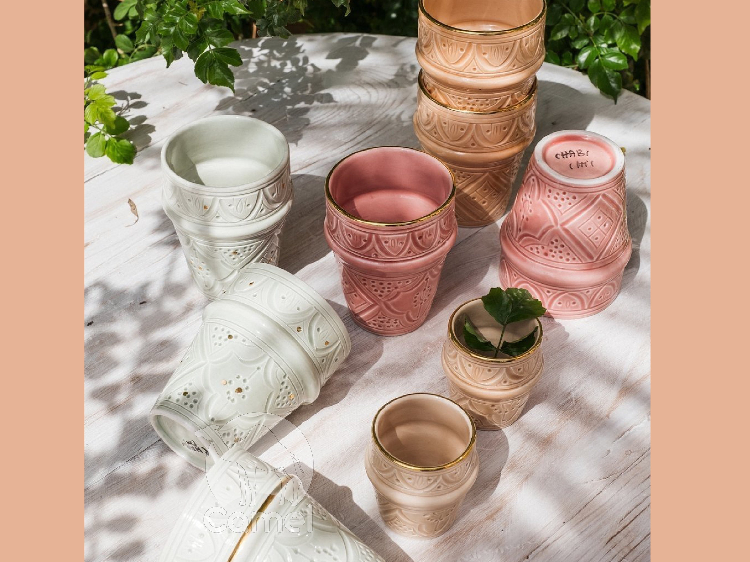 Handcrafted Moroccan Ceramic Cup with Gold Rim and Pattern is a captivating piece of artistry, Moroccan Style Cup, Tableware