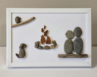 Arte de fogata - Hecho a mano con elementos encontrados en las aguas de Maine - Pieza única*