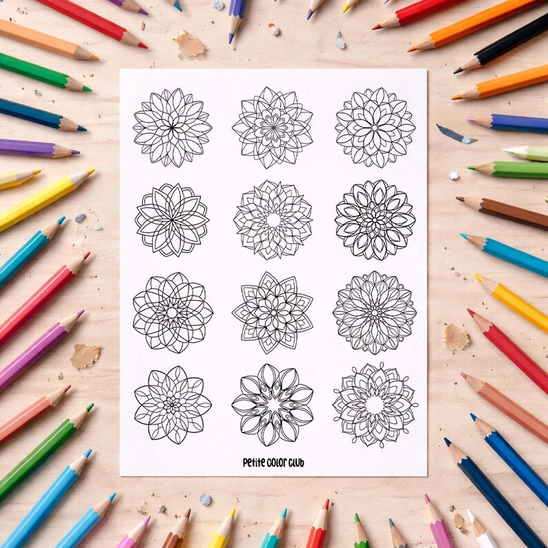 Mini Mandala Patterns Mini Mandalas Coloring Page Printable - Etsy