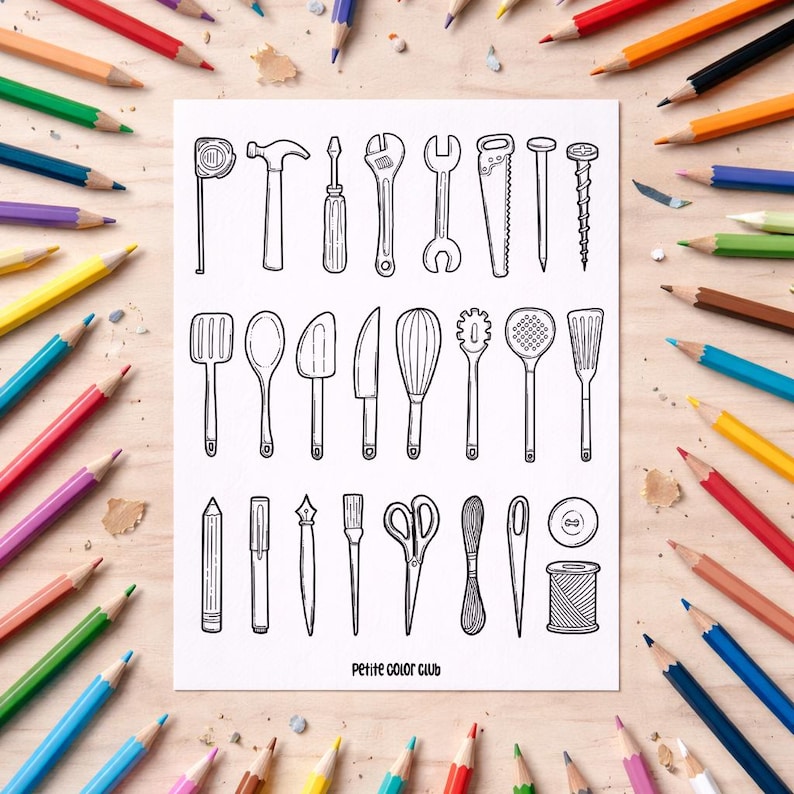 Trade Colouring In Tools of the Trade Coloring Page Printable - Etsy