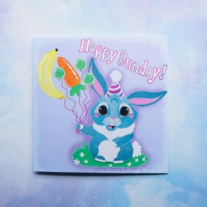 Happy Bunday Birthday Rabbit Greeting Card