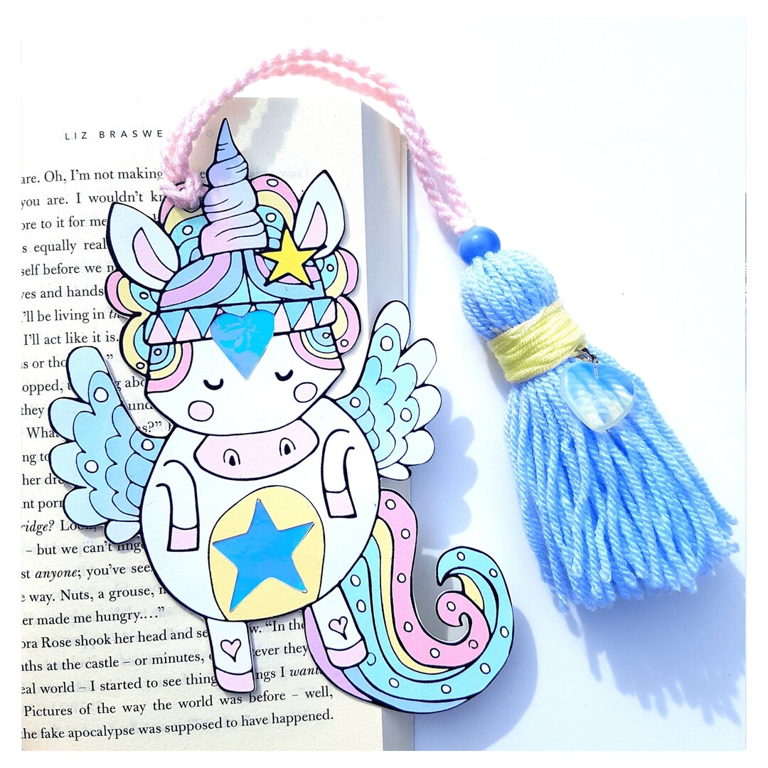 Cute Unicorn Bookmark With Tassel Handmade Gift Etsy